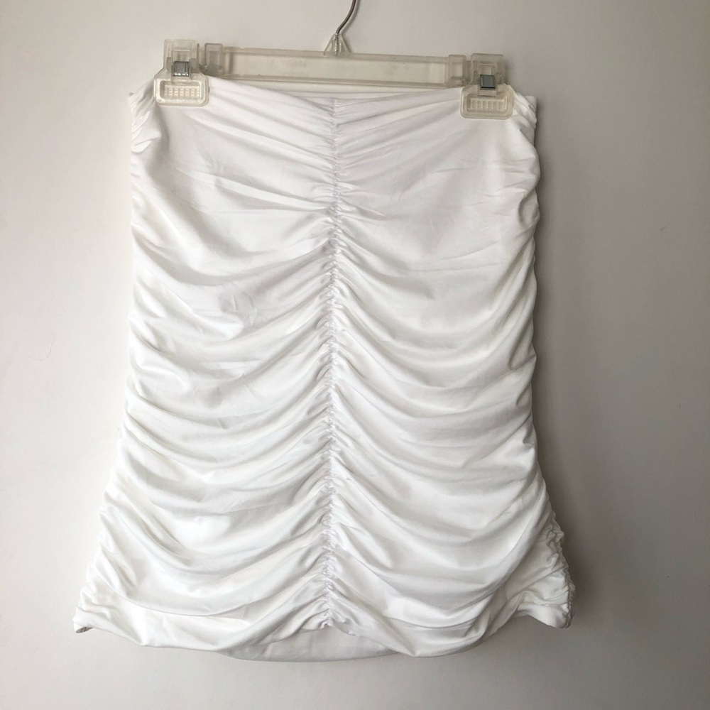 Princess Polly White Ruched Mini Skirt 10